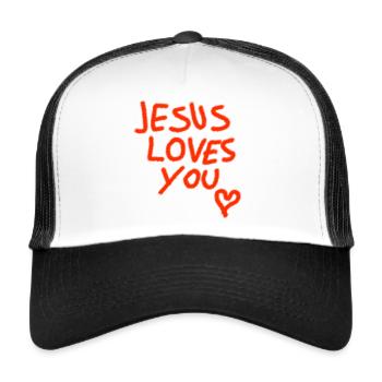 jesus loves you too - Casquette trucker  - blanc/noir - Devant