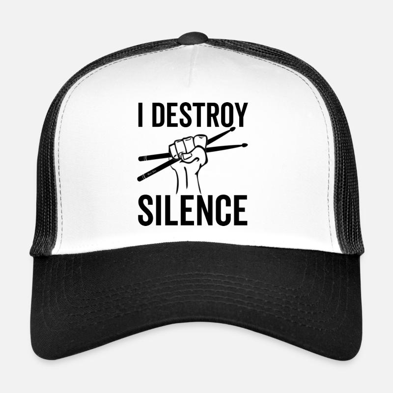I Destroy Silence Drummer Sticks - Trucker Cap - Weiß/Schwarz