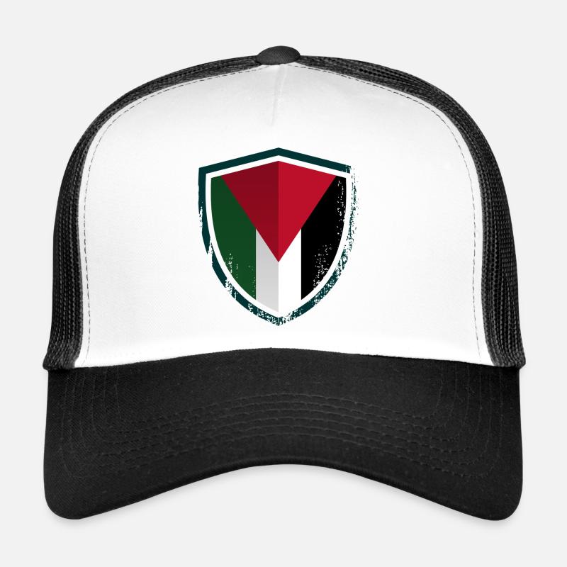 Geometric Shield Crest Trucker Cap