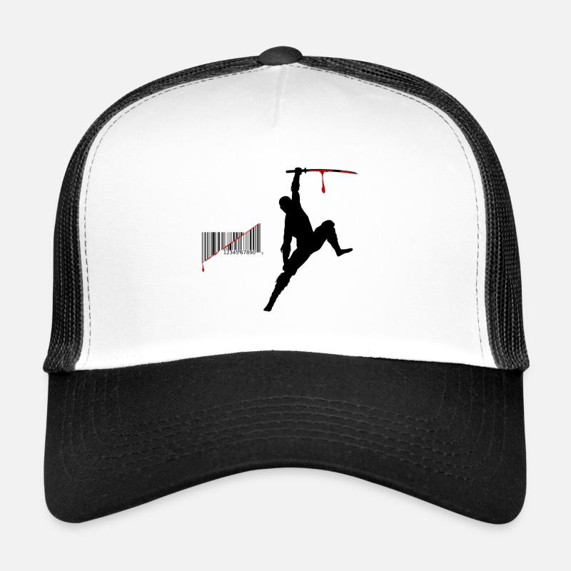 Ninja Barcode - Trucker Cap - Weiß/Schwarz