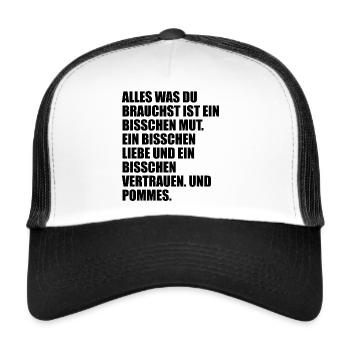 MUT UND POMMES - Trucker Cap - Weiß/Schwarz - Vorne