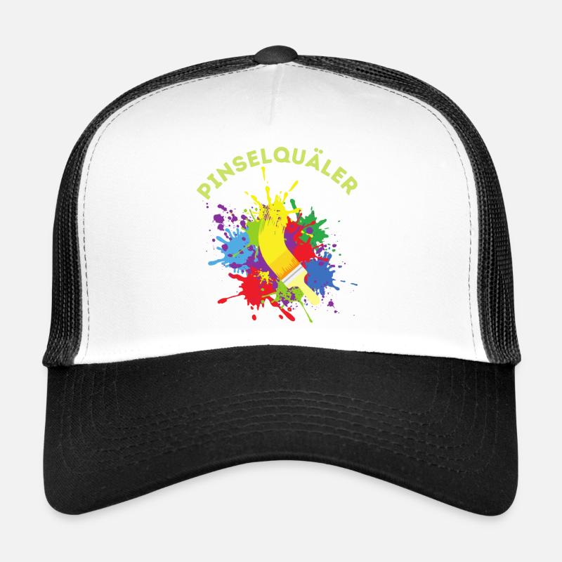 Pinselquäler Maler Handwerker Lackierer Pinsel - Trucker Cap - Weiß/Schwarz