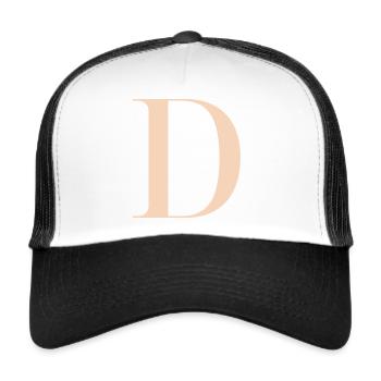 Letter D Beige - Trucker Cap - white/black - Front
