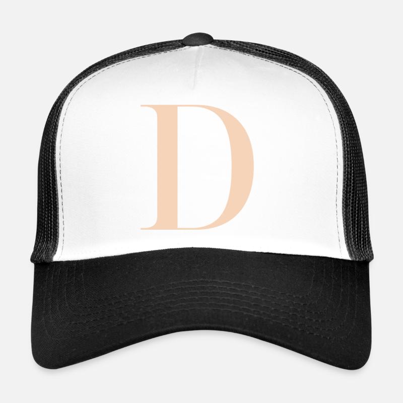 Lettre D Beige Casquette trucker 