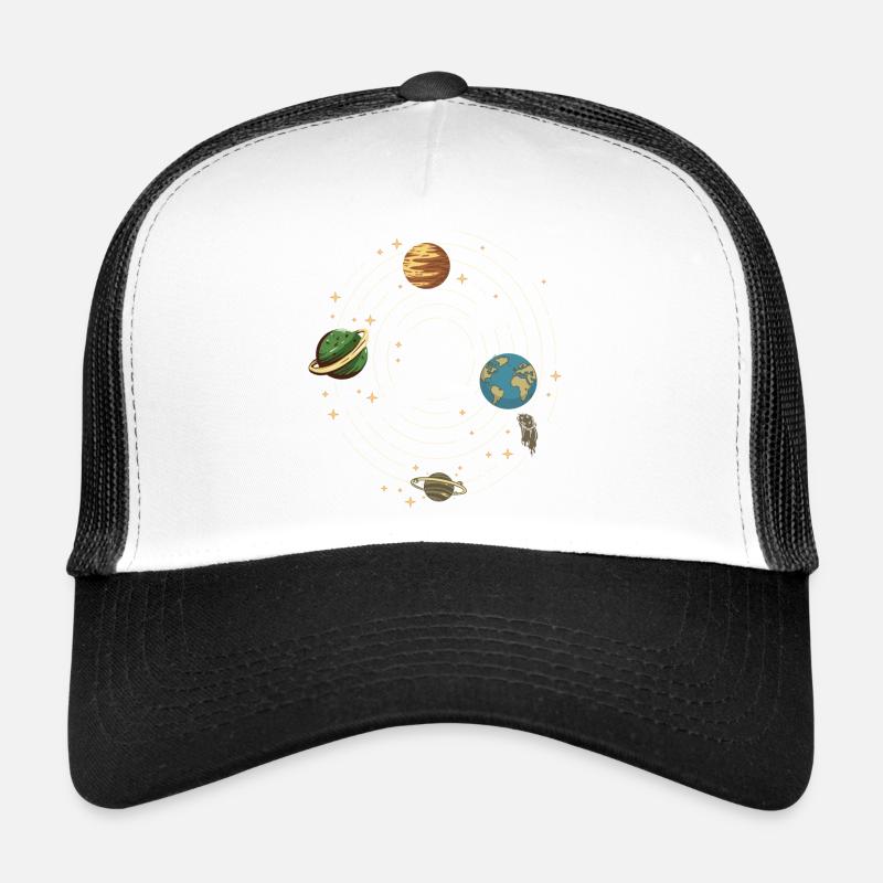 Planeten - Trucker Cap - Weiß/Schwarz