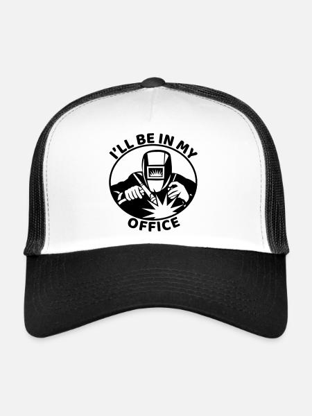 SOUDEUR - Je serai dans mon bureau - Casquette trucker  - blanc/noir - Devant
