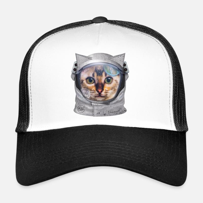 Un astronaute chat dans l’espace pour les amoureux des chats Casquette trucker 