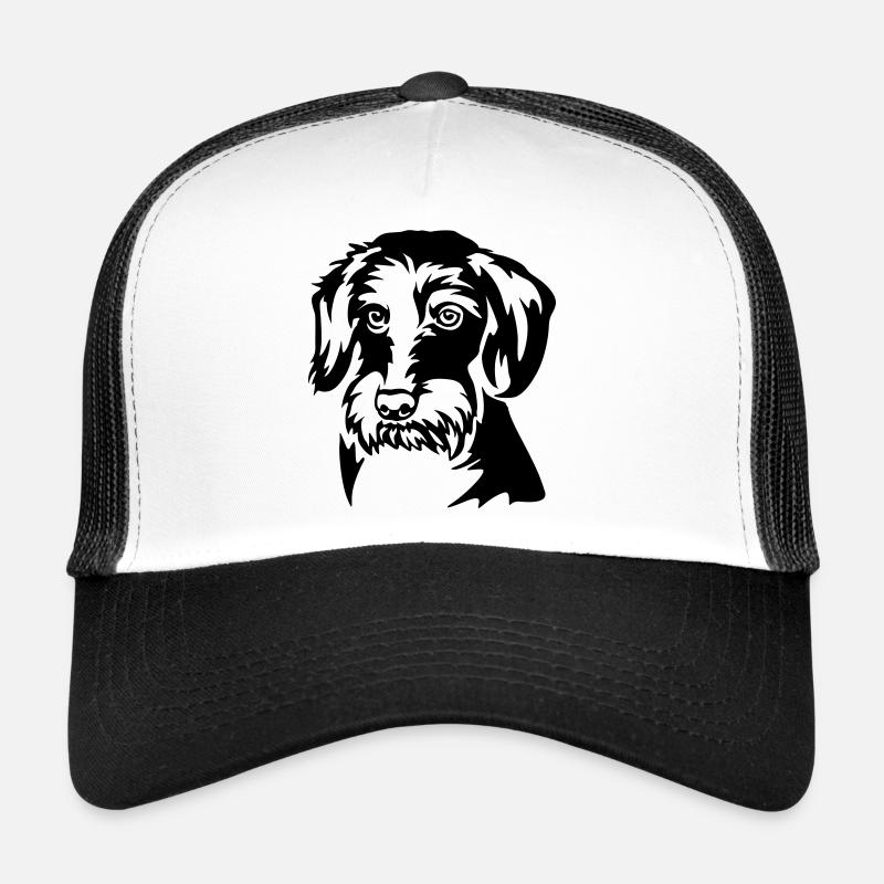 Dackel Kopf - Trucker Cap - Weiß/Schwarz