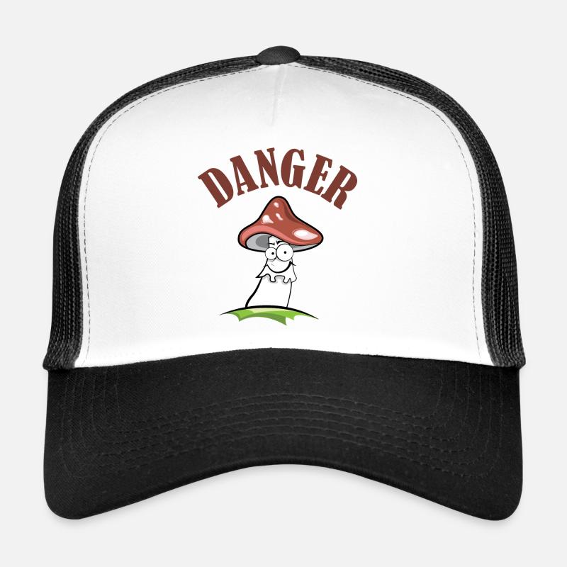 Toadstool danger symbol comic funny Trucker Cap