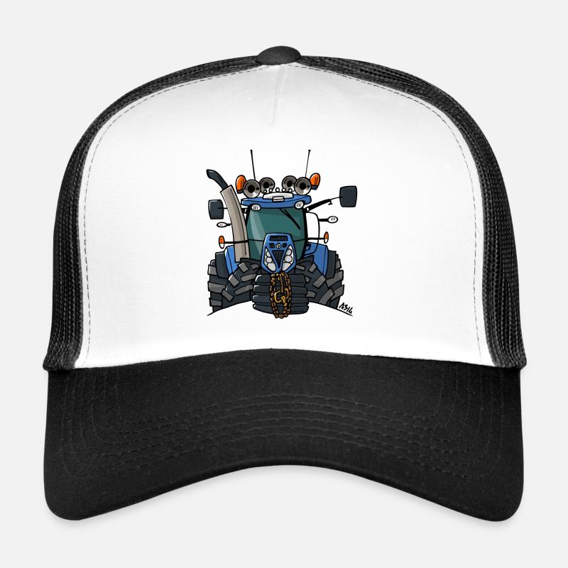 0397 blue tractor Trucker Cap