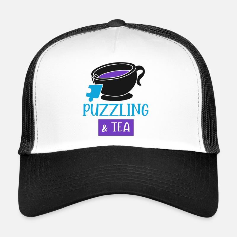 Tea and Puzzling Hobby Jigsaw Puzzle Trucker Cap