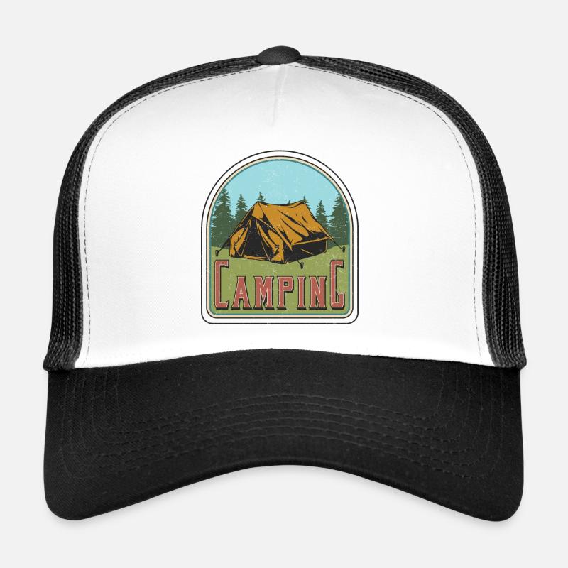Camping - Trucker Cap - Weiß/Schwarz
