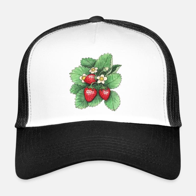 Fraises - Casquette trucker  - blanc/noir