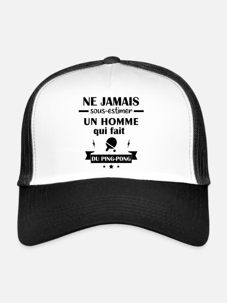 Ne jamais sous estimer ping pong, ping-pong - Casquette trucker - blanc/noir