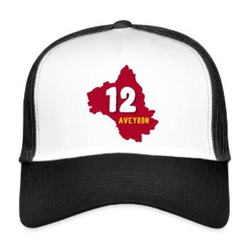 Aveyron France 12 - Casquette trucker  - blanc/noir - Devant