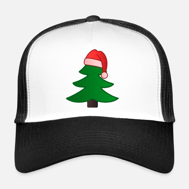 Arbre de Noël - Casquette trucker  - blanc/noir