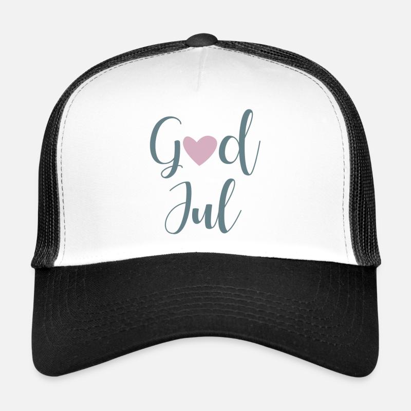 Dieu Jul Coeur Écriture manuscrite suédoise Noël Casquette trucker 