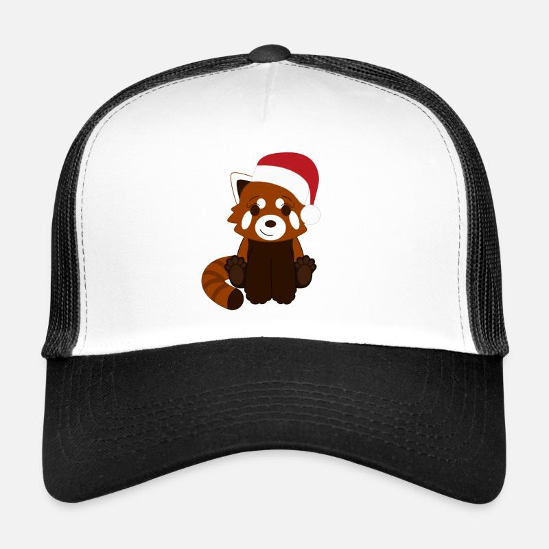 Roter Panda Weihnachten - Trucker Cap - Weiß/Schwarz