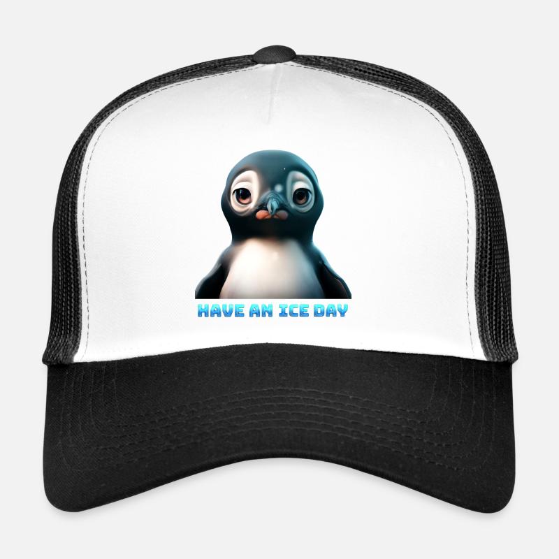 Have a nICE Day Pinguin Grafik - Trucker Cap - Weiß/Schwarz