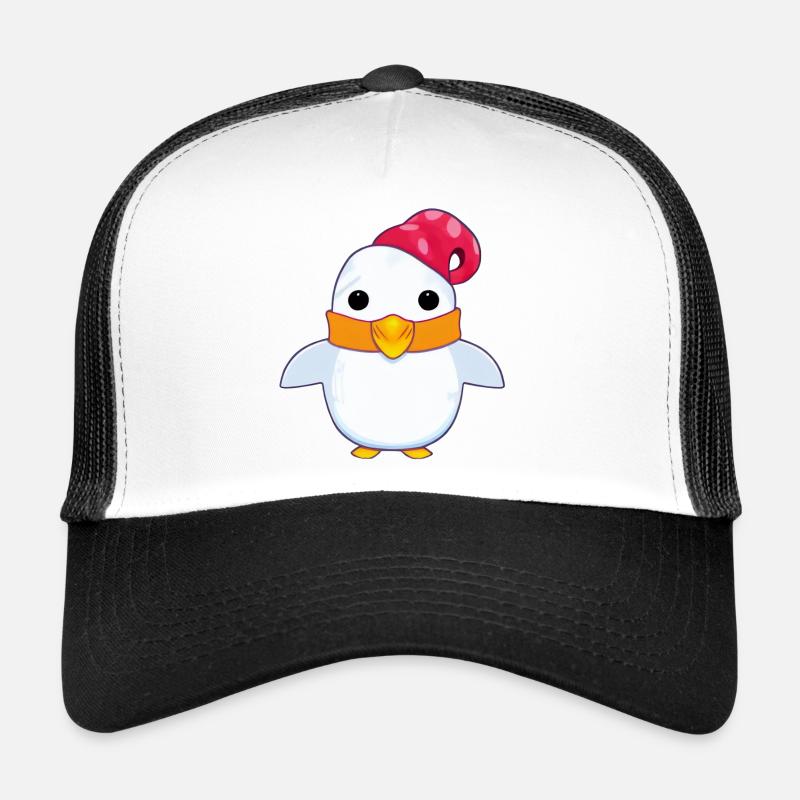 Penguin Cartoon Cute Pengu Animal Funny Comic 3 Casquette trucker 