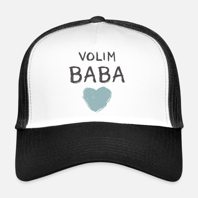 Volim Baba bleu denté - Casquette trucker  - blanc/noir