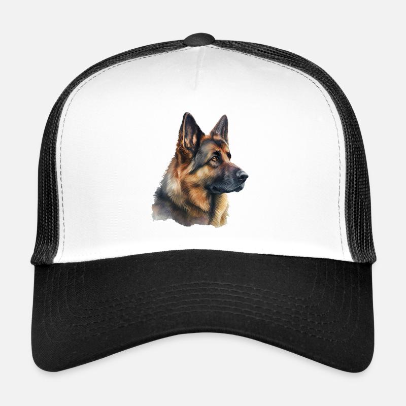 Deutscher Schäferhund im Aquarell Trucker Cap