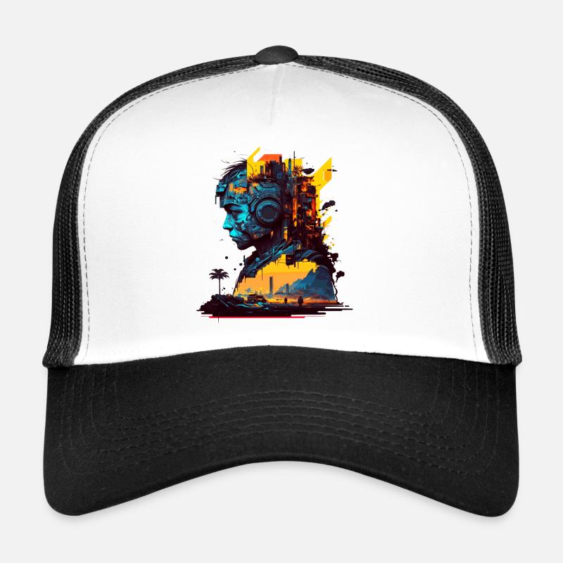 Cyborg der Zukunft für absolute Nerds und Geeks Trucker Cap