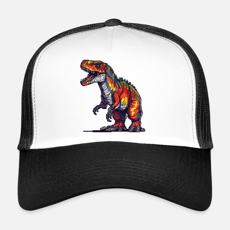 Dino dans les graphiques rétro pixel 8 bits ou 16 bits Casquette trucker 