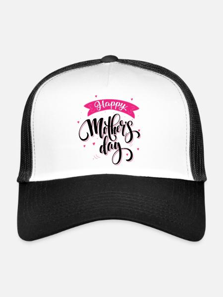 Bonne fête des mères - Casquette trucker  - blanc/noir - Devant