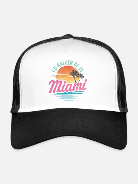 Je préfère être à Miami - Casquette trucker  - blanc/noir - Devant