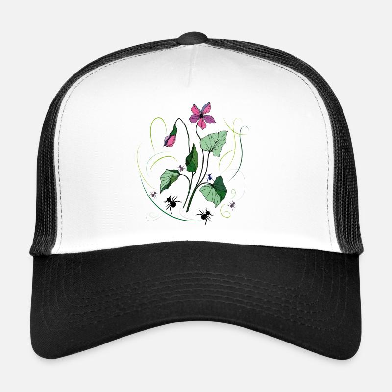 Fleur avec des fourmis Casquette trucker 