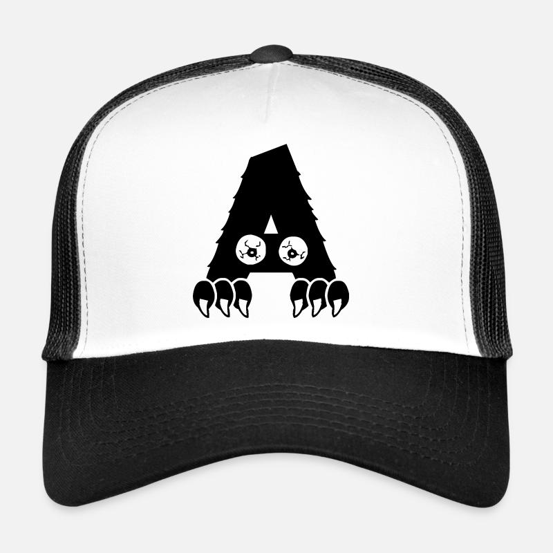 Monster Buchstabe A - Trucker Cap - Weiß/Schwarz