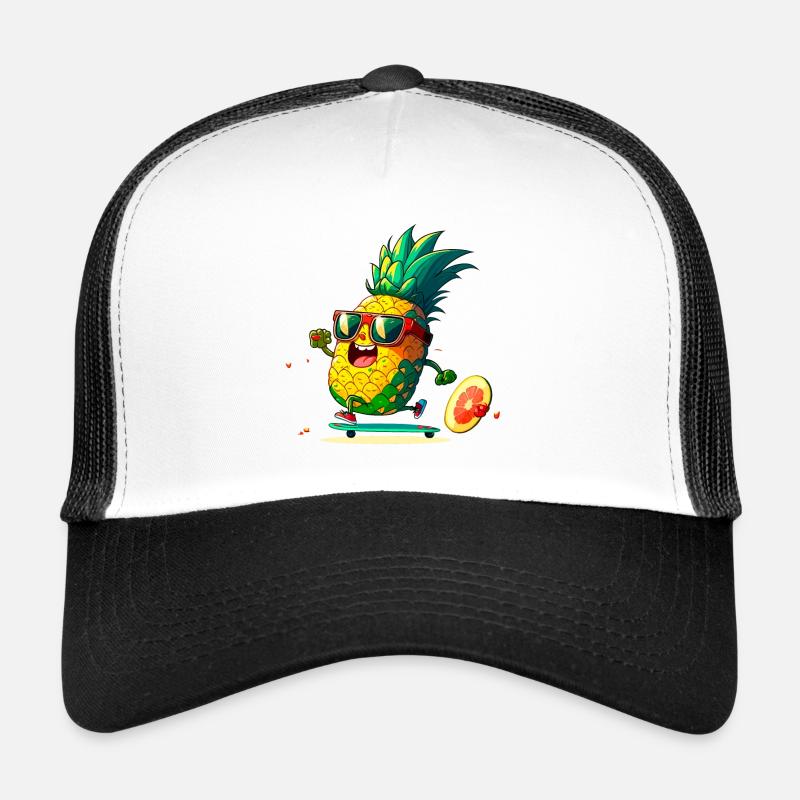 Funny pineapple skating Trucker Cap