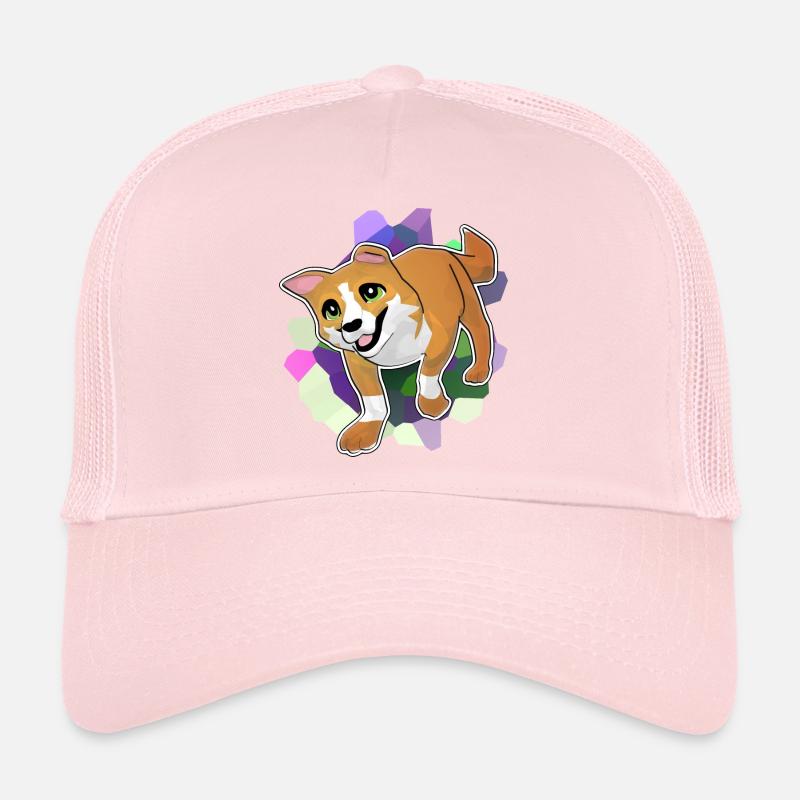 Corgi devant un fond coloré Casquette trucker 