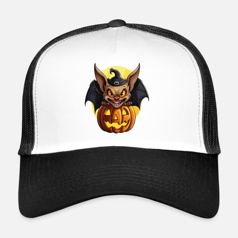 Halloween, a bat with its pumpkin Trucker Cap