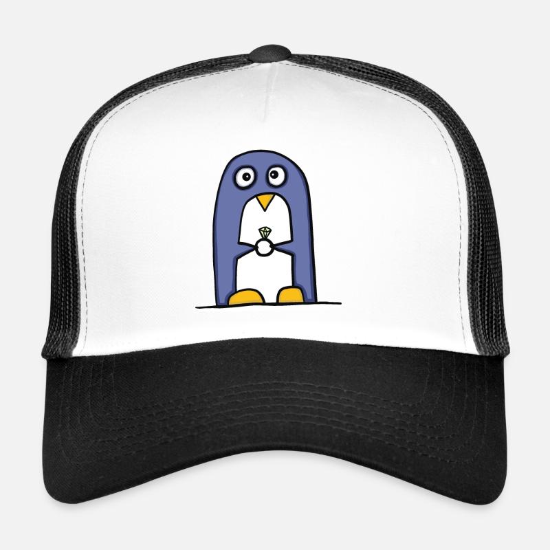 Pinguin mit Diamantring Trucker Cap