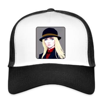 Blonde girl in cool steampunk style - Trucker Cap - white/black - Front