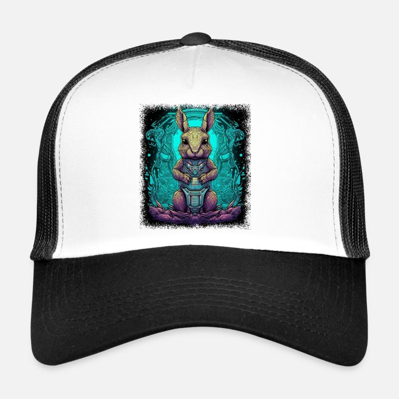 écureuil gris brun de l’Est - Casquette trucker - blanc/noir
