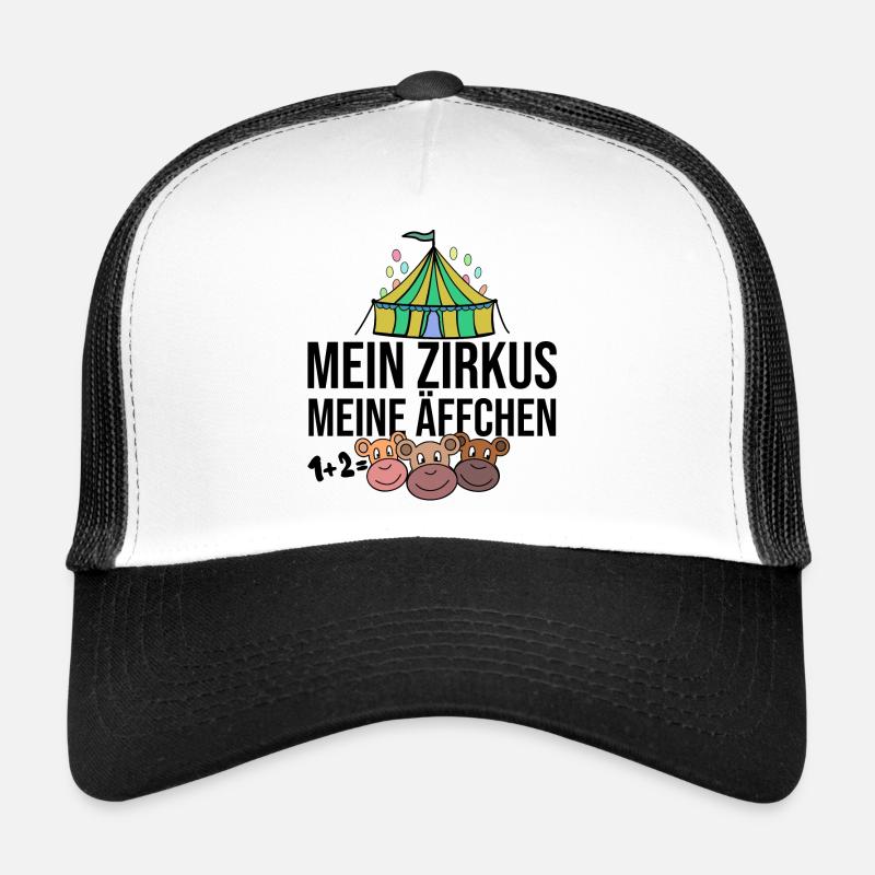 Mein Zirkus, Meine Äffchen - Trucker Cap - Weiß/Schwarz