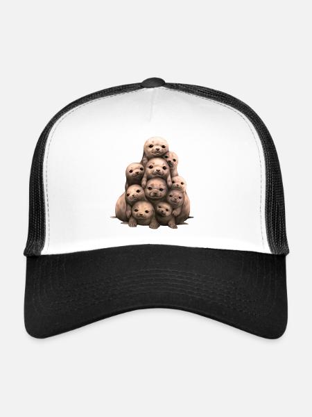 Robben Seehunde - Trucker Cap - Weiß/Schwarz