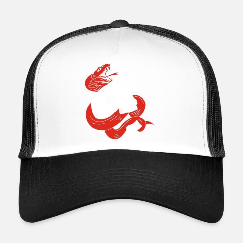 Le crâne et le serpent rouge Casquette trucker 