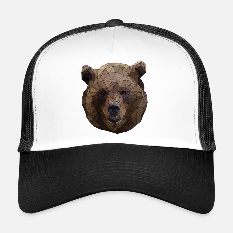 Polygonal Brown Bear Triangular Low Poly Art Trucker Cap