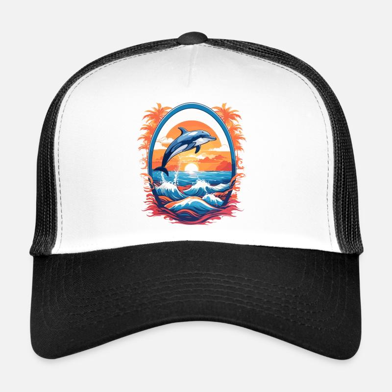 Delfin - Trucker Cap - Weiß/Schwarz