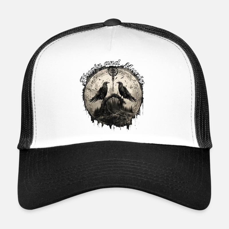 Le design viking de Hugin & Munin Raven Odin Casquette trucker 