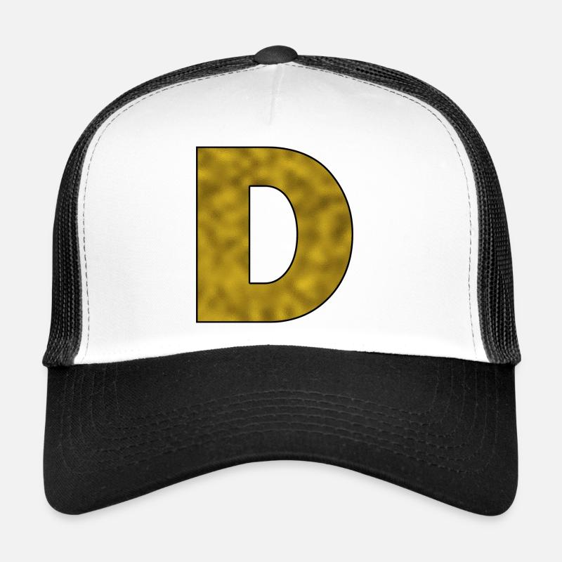Letter D Gold Trucker Cap