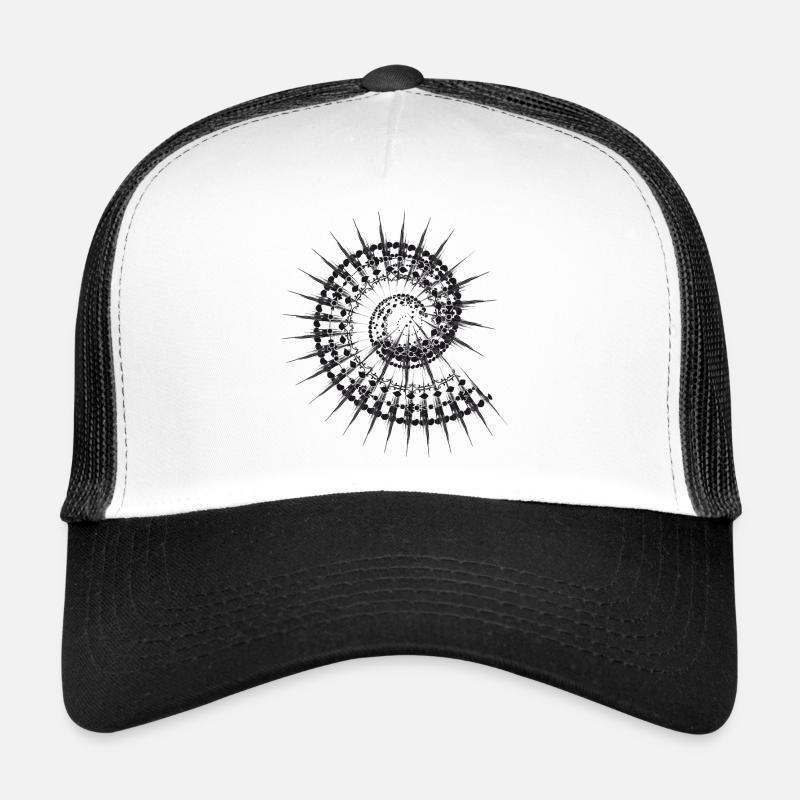 Escargot en forme de coquille en noir et blanc Casquette trucker 