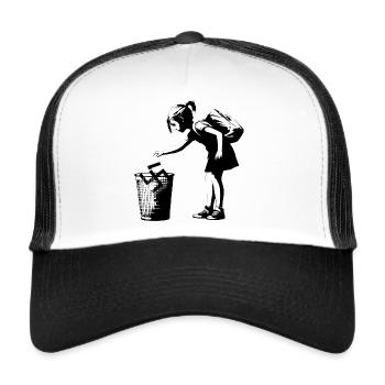 Style artistique urbain Swastika Trash - Casquette trucker  - blanc/noir - Devant
