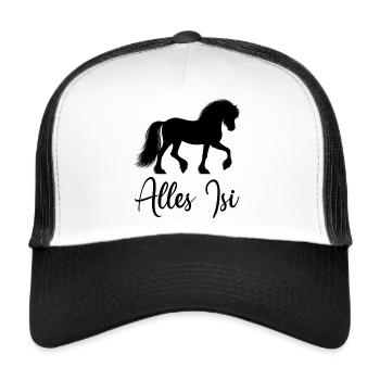 Alles Isi Isländer Shirt - Trucker Cap - Weiß/Schwarz - Vorne