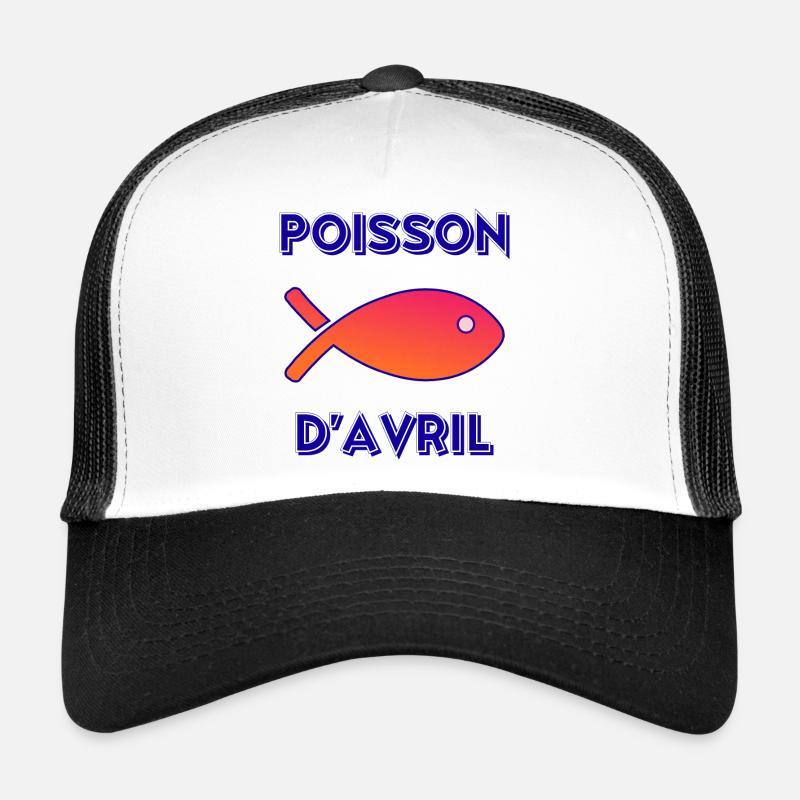 POISSON. POISSON D'AVRIL - Casquette trucker  - blanc/noir