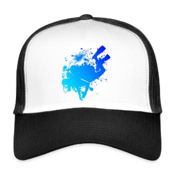 Free Dive Women's Men's Diving Diving Scuba Diving - Trucker Cap - white/black - Front